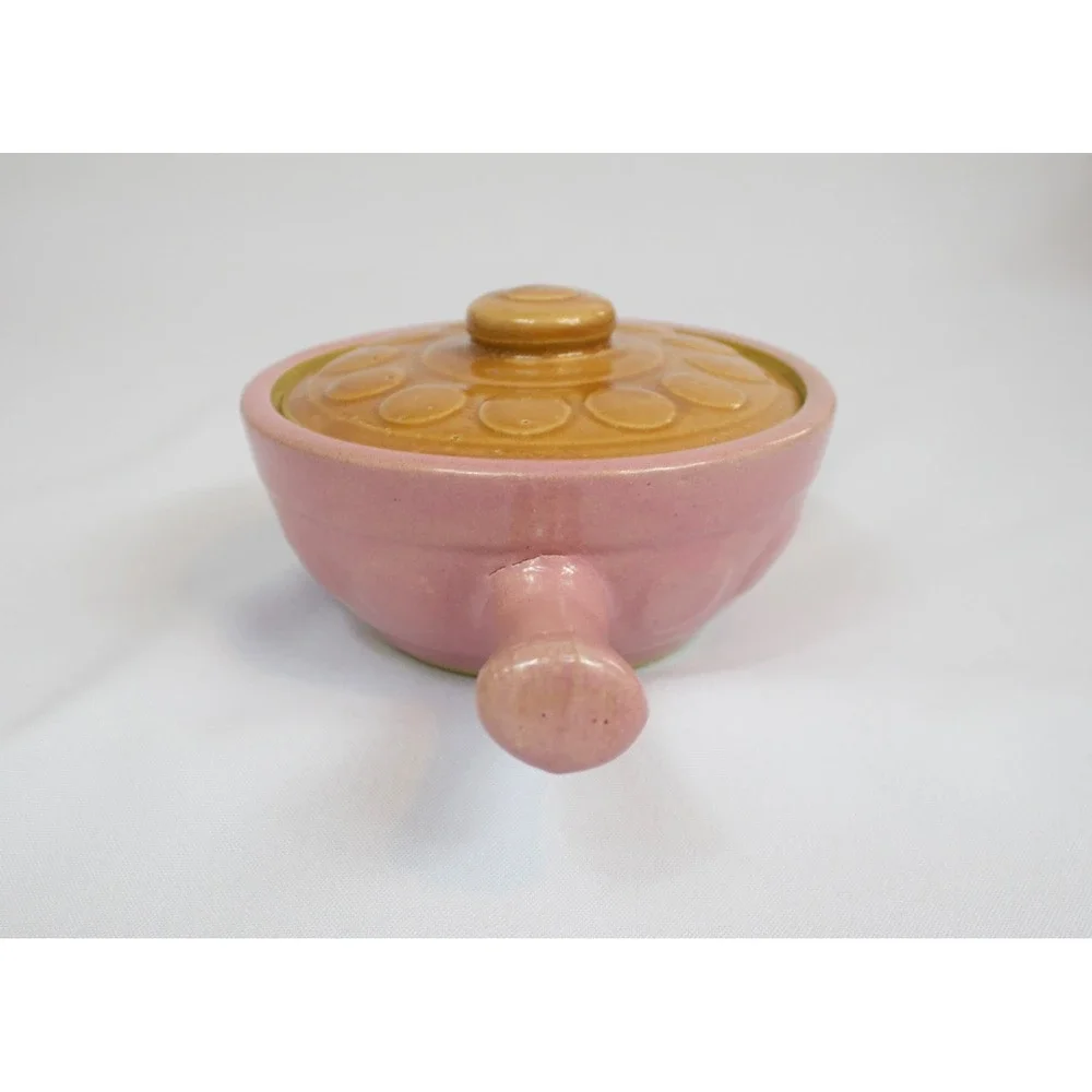Vintage Watt Stoneware Soup Bowl‎ with Lid & Handle Set of 2 Made in USA